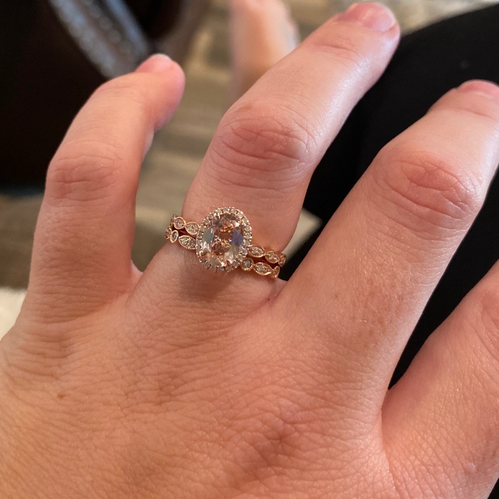 Morganite 14kt  rose gold set
